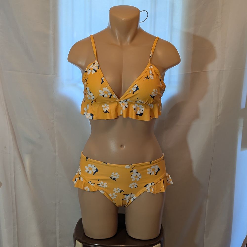 Yellow Floral Bikini Set